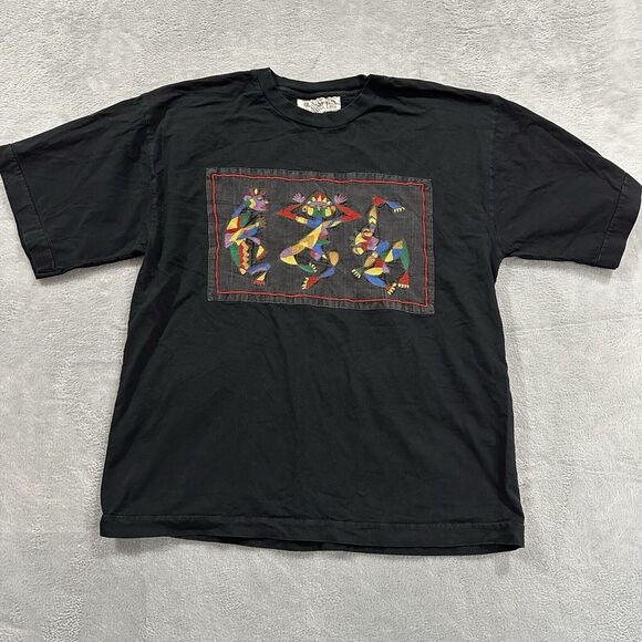 Cost Plus T-Shirt Men's Small - Medium Mosaic Africa Crewneck Graphic Black - Picture 1 of 6
